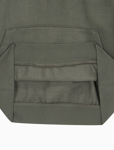 Buy 남성 롱슬리브 아카이브 플리스 후디 in color CHARCOAL