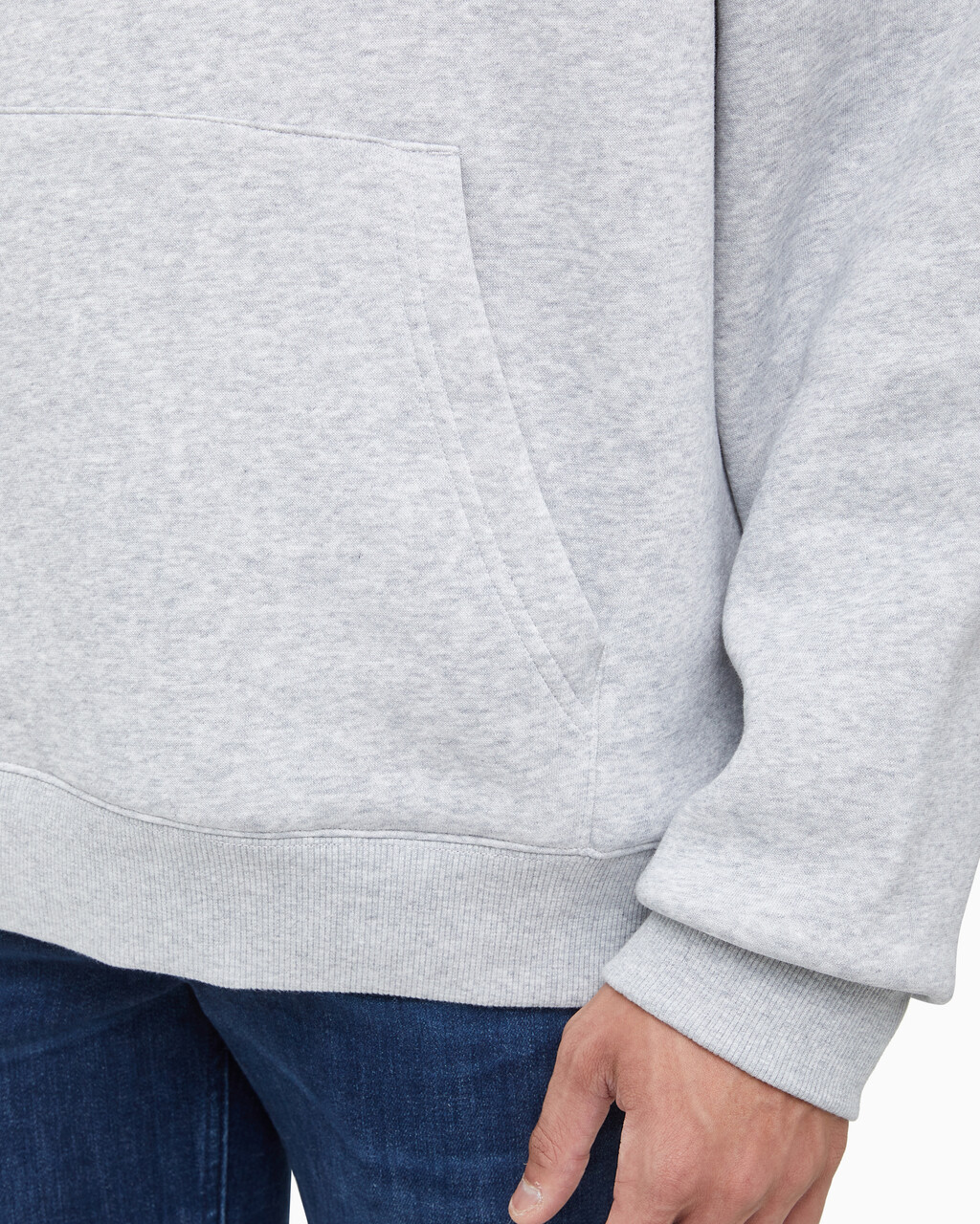 Buy 남녀공용 커브드로고 후디 in color LIGHT GREY HEATHER