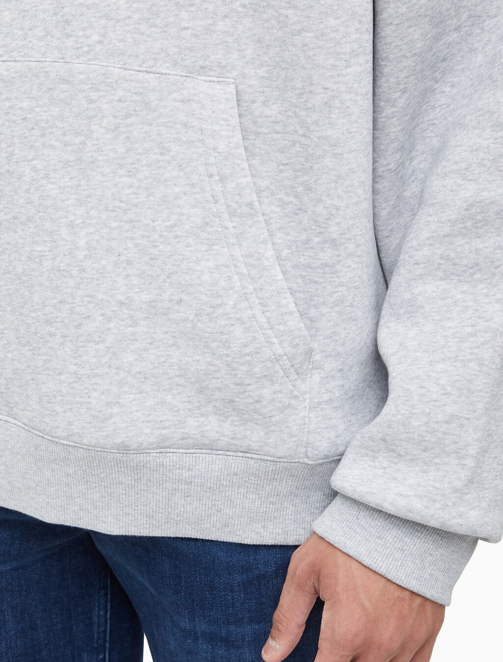 Buy 남녀공용 커브드로고 후디 in color LIGHT GREY HEATHER