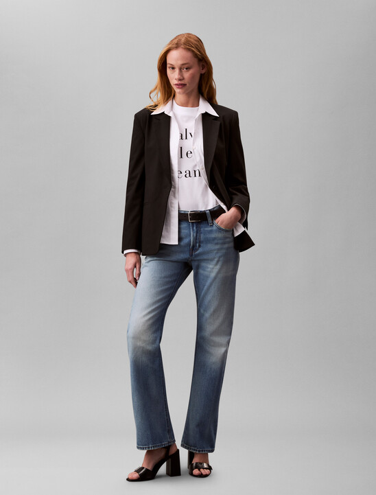 여성 릴렉스 부츠컷핏 미드블루 데님