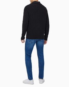 Buy 남성 립 집업 가디건 in color CK BLACK