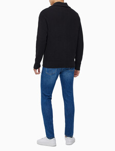 Buy 남성 립 집업 가디건 in color CK BLACK