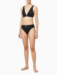 Buy 여성 CK 그래픽 하이웨이스트 비키니 in color BLACK