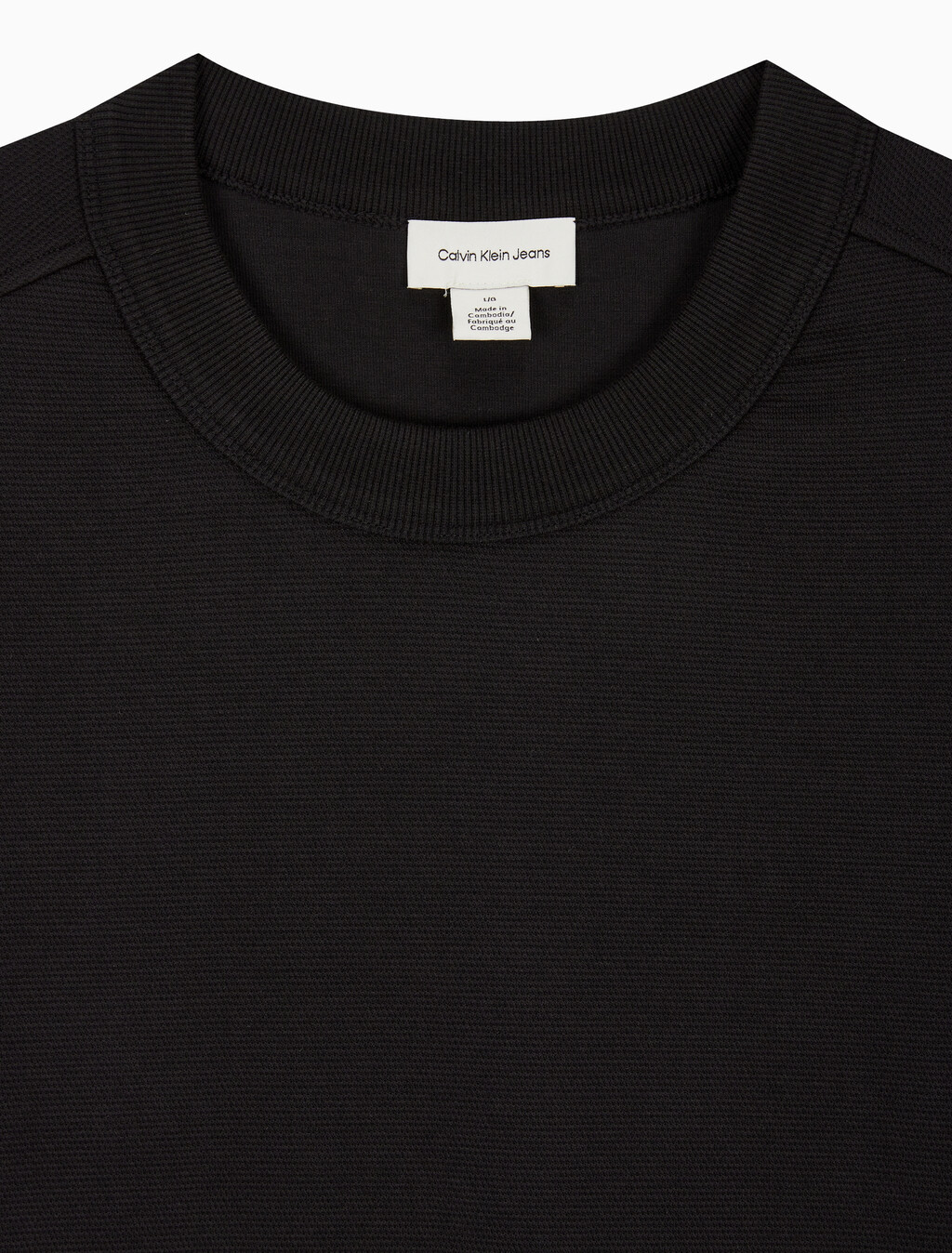 Buy 남성 릴렉스핏 텍스처드 피케 로고 반팔 티셔츠 in color BLACK