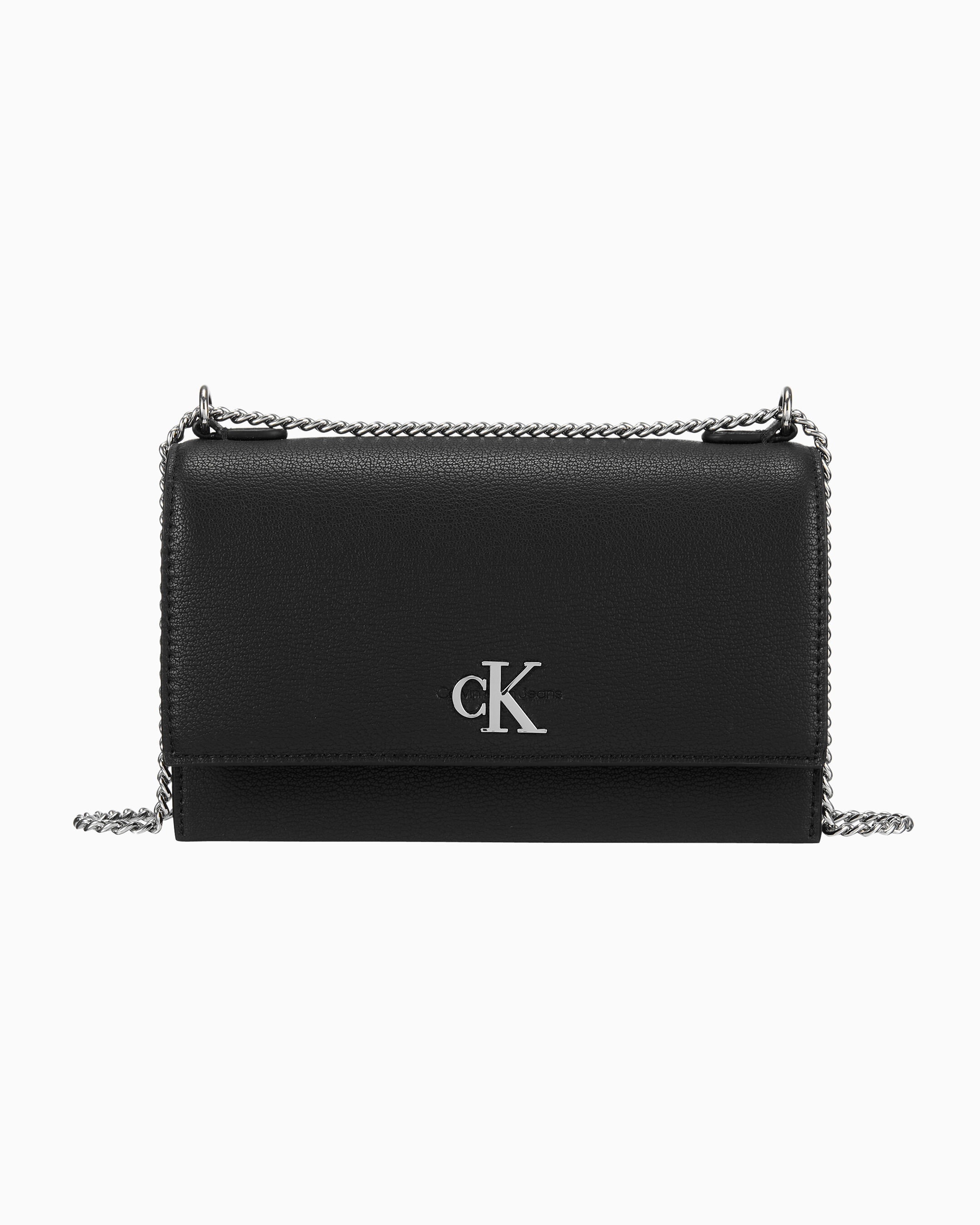 여성 CKJ 미니멀 모노그램 플랩 체인 숄더백 | black | Calvin Klein Korea