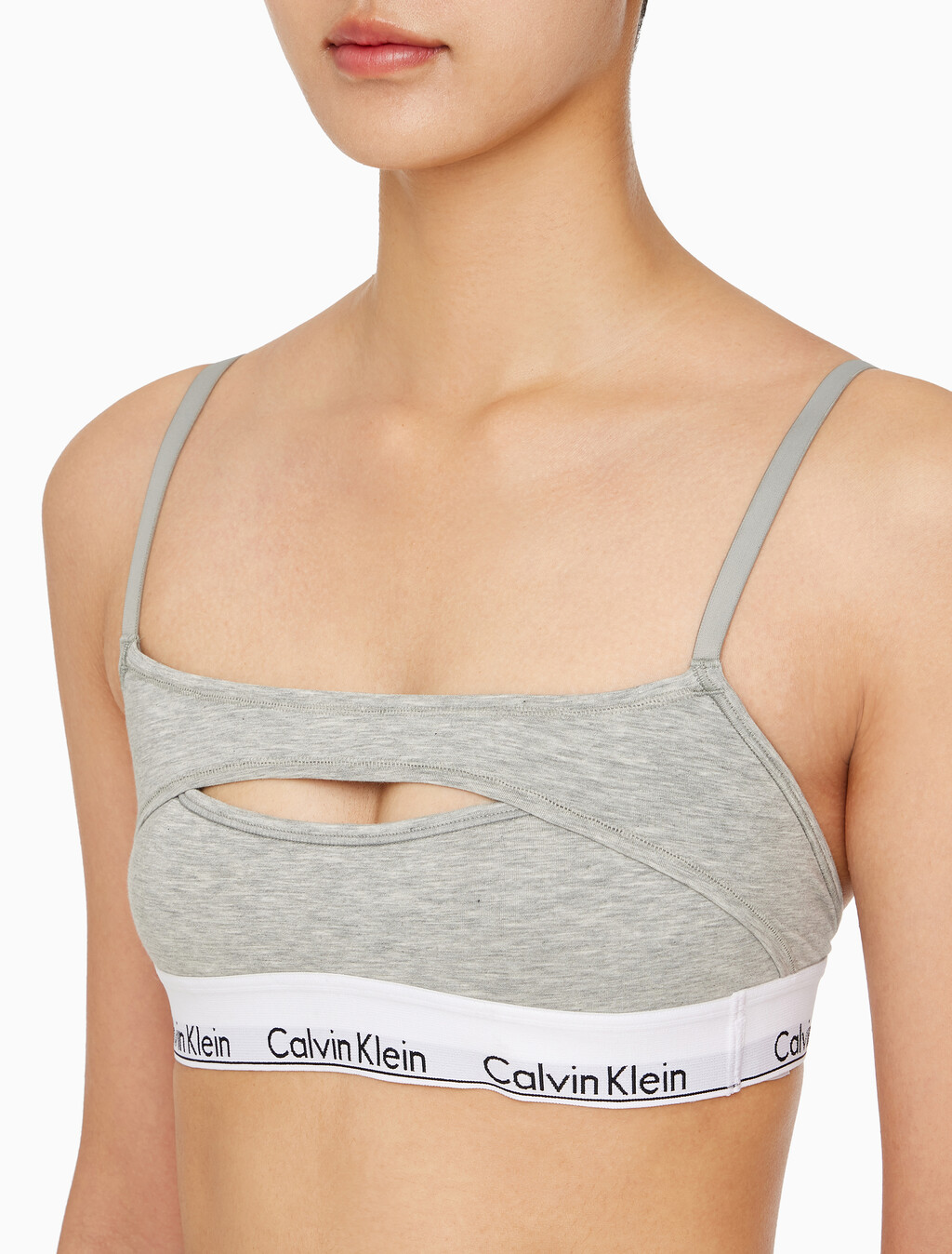 Buy 여성 모던코튼 디컨스트럭티드 AF 브라렛 in color GREY HEATHER