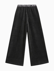 Buy 여성 벨벳 와이드레그 팬츠 in color CK BLACK