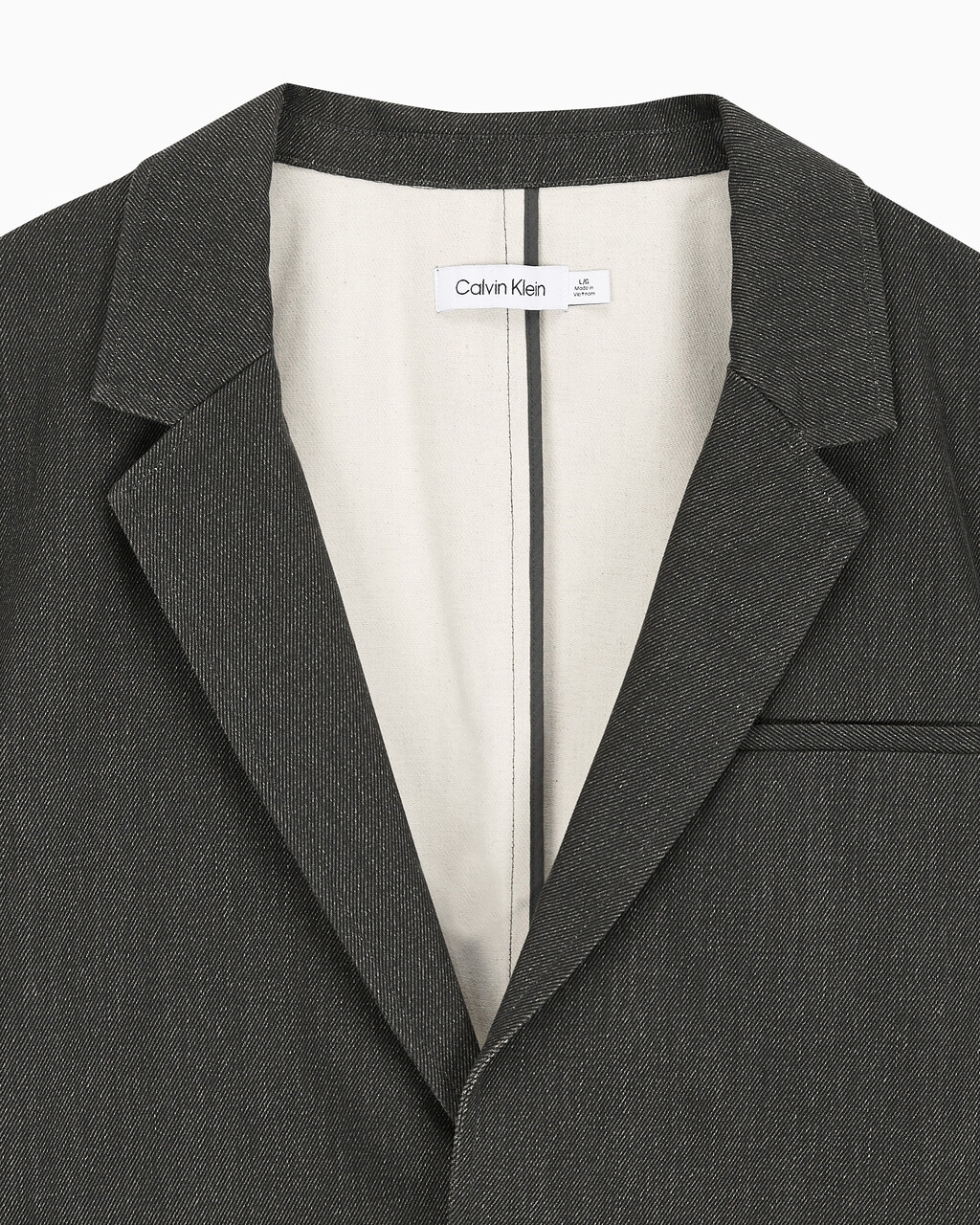 Buy 남성 롱슬리브 언라인드 스트럭쳐 블레이저 in color CHARCOAL