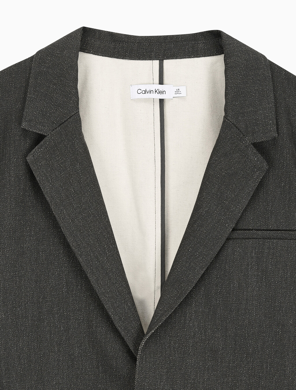 Buy 남성 롱슬리브 언라인드 스트럭쳐 블레이저 in color CHARCOAL