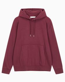 Buy 남성 롱슬리브 아카이브 플리스 후디 in color DEEP RED