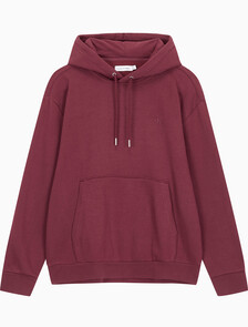 Buy 남성 롱슬리브 아카이브 플리스 후디 in color DEEP RED