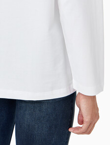 Buy 남성 헤비 코튼 아카이브 로고 긴팔 티셔츠 in color BRIGHT WHITE