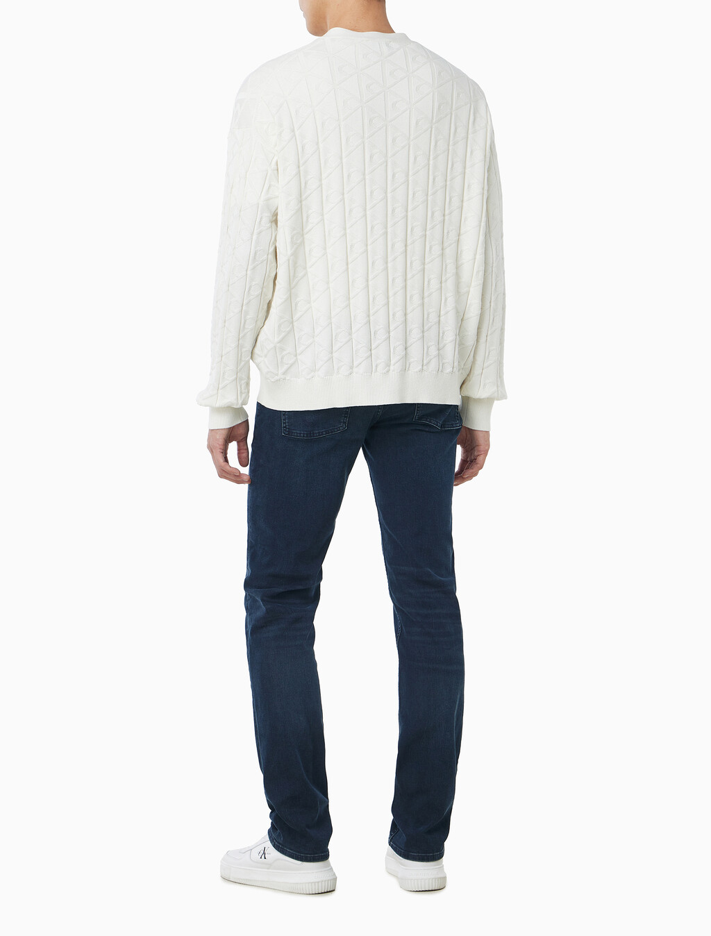 Buy 남성 이지 AOP 코튼 가디건 스웨터 in color TOFU