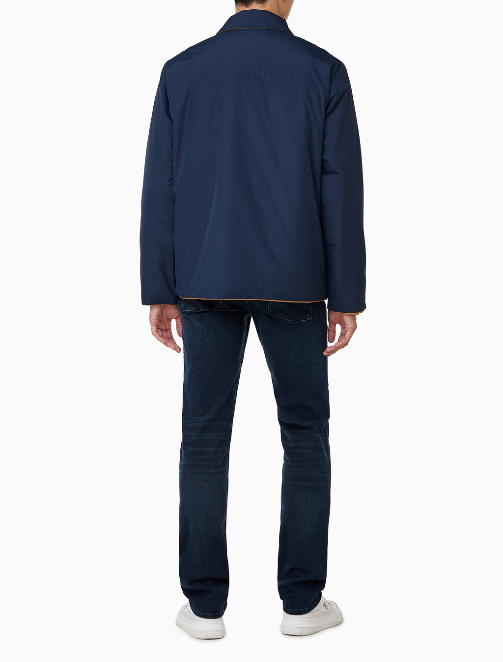 Buy 남성 리버서블 패디드 셔츠 자켓 in color NAVY/BROWN