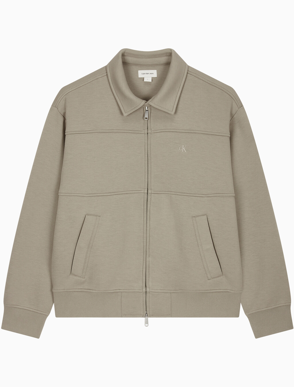 Buy 남성 릴렉스핏 트윌 스웻 집업 자켓 in color KHAKI BEIGE