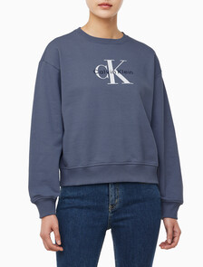 Buy 여성 모노로고 프렌치테리 릴렉스핏 스웻셔츠 in color GRISAILLE
