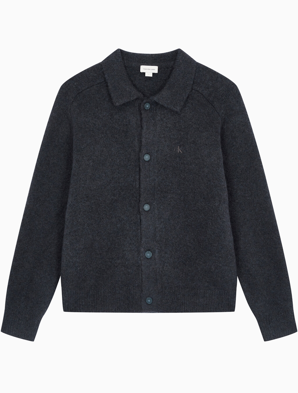 Buy 남성 버튼 카라 니트 가디건 in color NAVY
