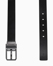 Buy 남성 패시티드 소가죽 양면 벨트 in color BLACK