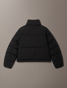 Buy 여성 스탠드 카라 다운 푸퍼 자켓 in color BLACK
