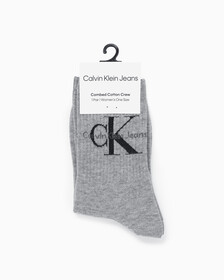 Buy 여성 모노그램 로고 크루 삭스 (블랙 1 PAIR) in color URBAN CHIC