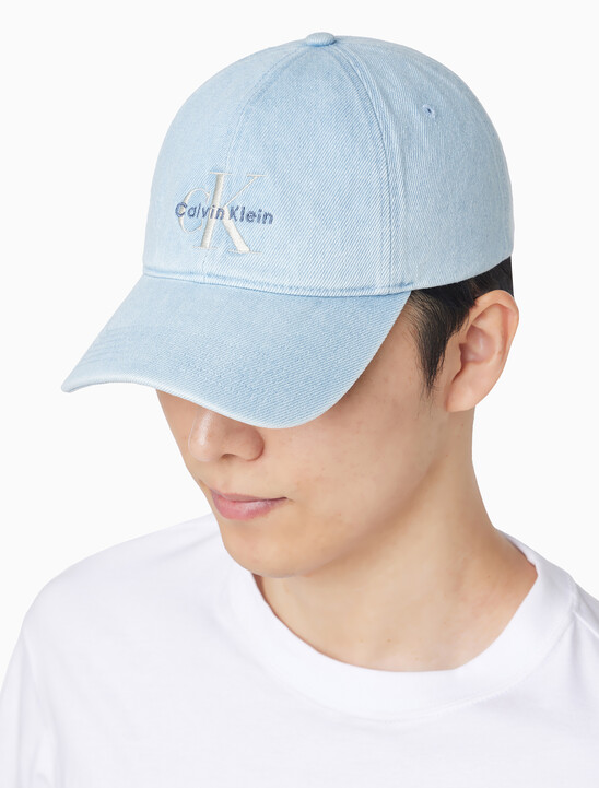 남녀공용 CKJ 모노그램 데님 베이스볼 캡