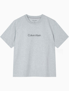 Buy 여성 릴렉스드 스탠다드로고 크루넥 반팔 티셔츠&nbsp; in color GREY HEATHER