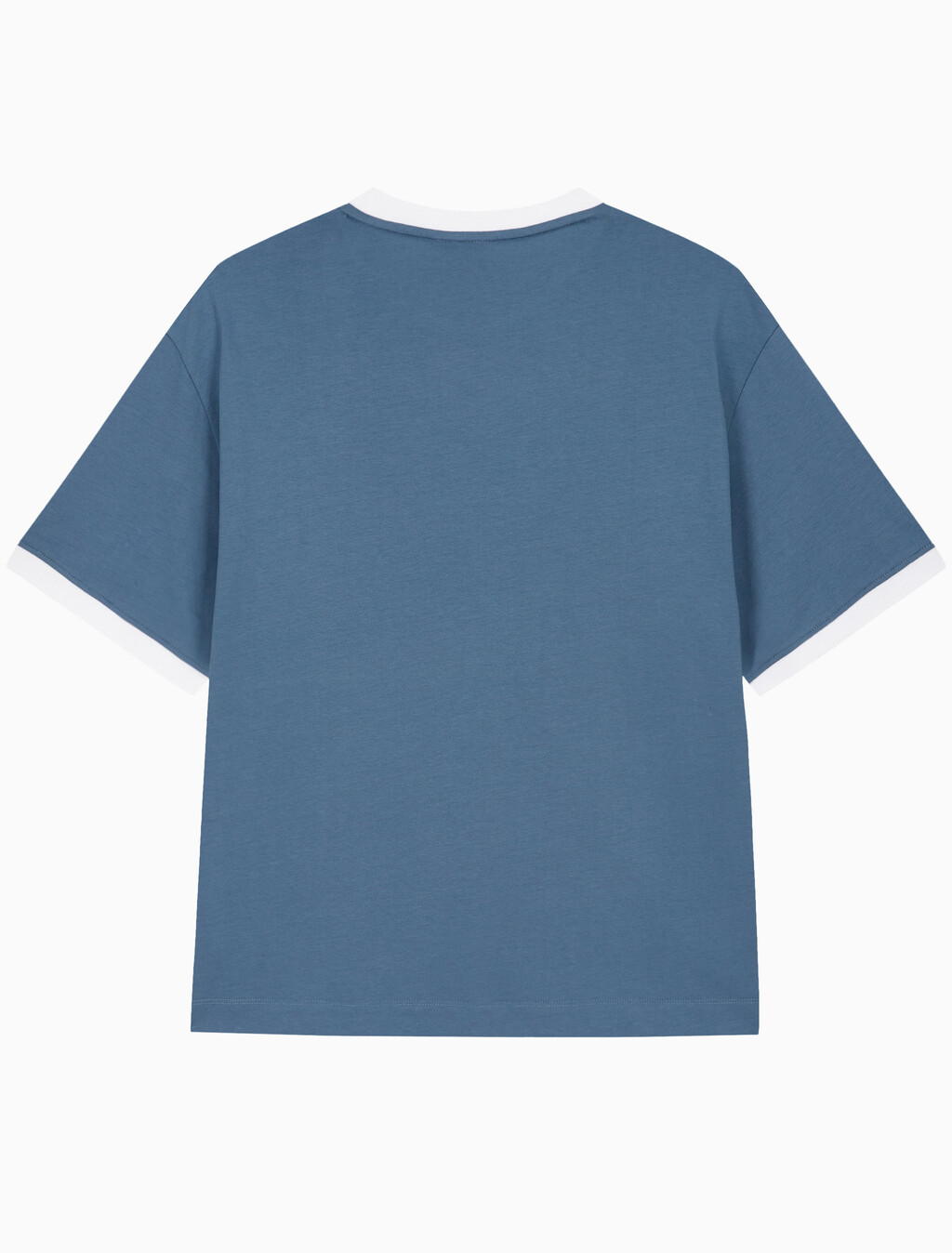 Buy 남성 릴렉스핏 레트로 로고 링거 반팔 티셔츠 in color BLUEFIN