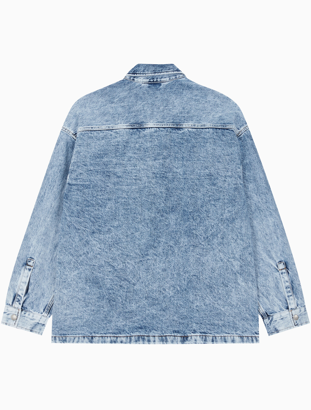 Buy 남성 오버사이즈 라이트 워시 셔츠 자켓 in color CHALKY BLUE