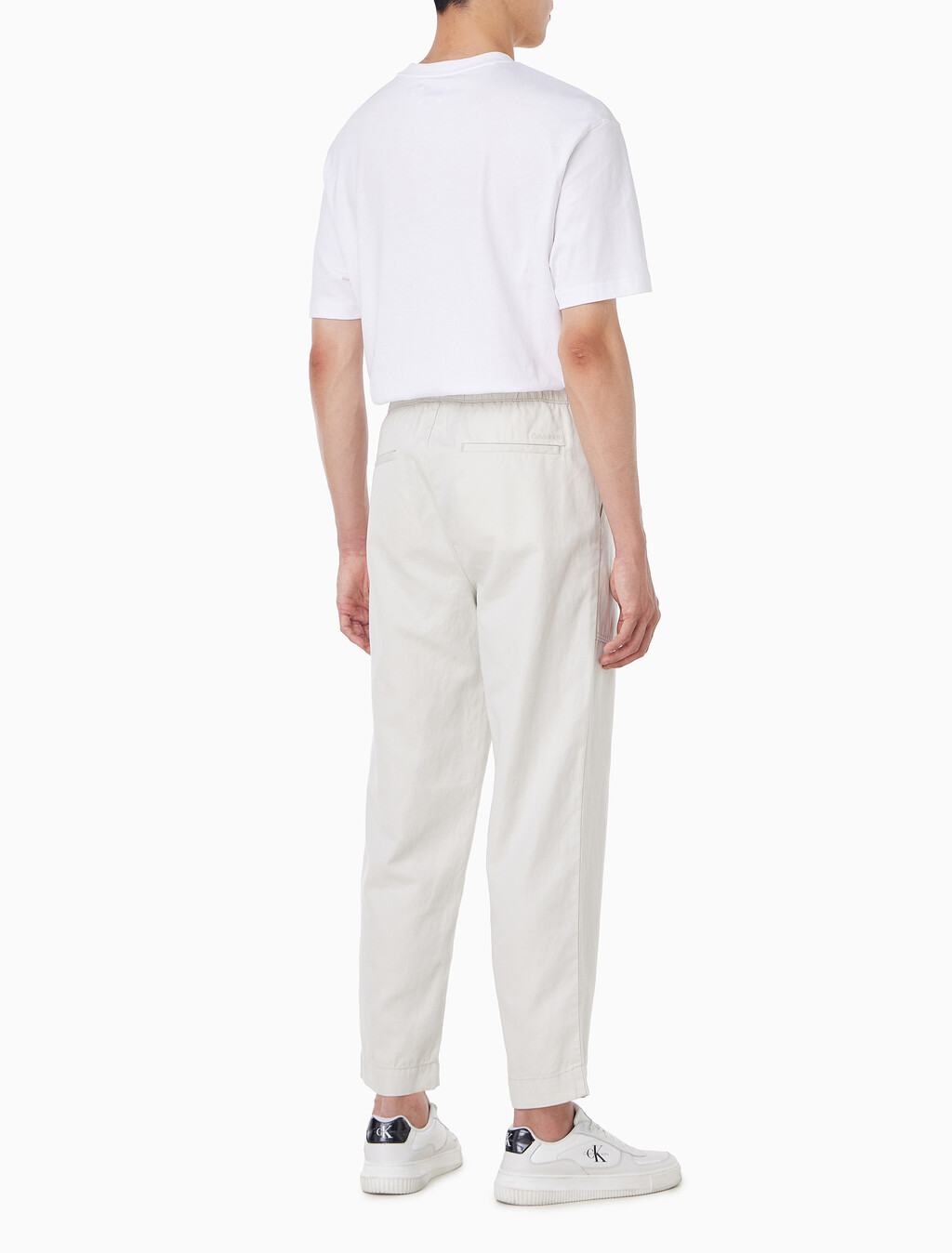 Buy 남성 코튼 린넨 밴딩 팬츠 in color CHALK