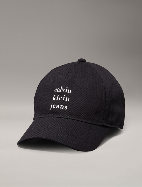 남녀공용 CKJ 프린트 레터링 로고 볼캡