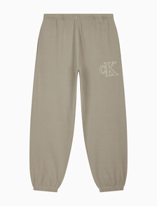 Buy 남성 더블 니트 립 로고 조거 팬츠 in color VINTAGE KHAKI