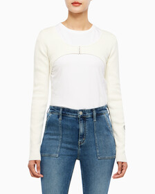 Buy 여성 마이크로 가디건 in color WHITE