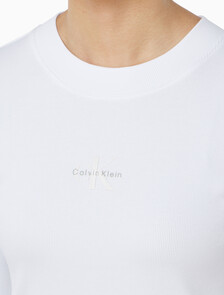 Buy 여성 L/S 모노그램 베이비 티셔츠 in color BRILLIANT WHITE