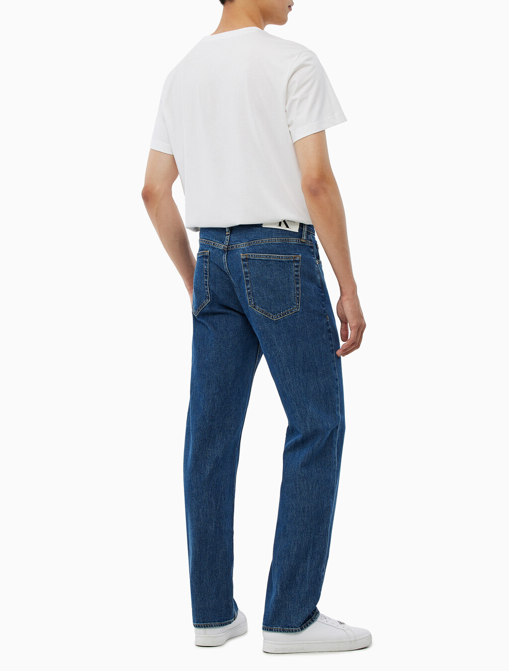 Buy 남성 90's 스트레이트핏 미드블루 데님 in color MID BLUE BACK EMBRO
