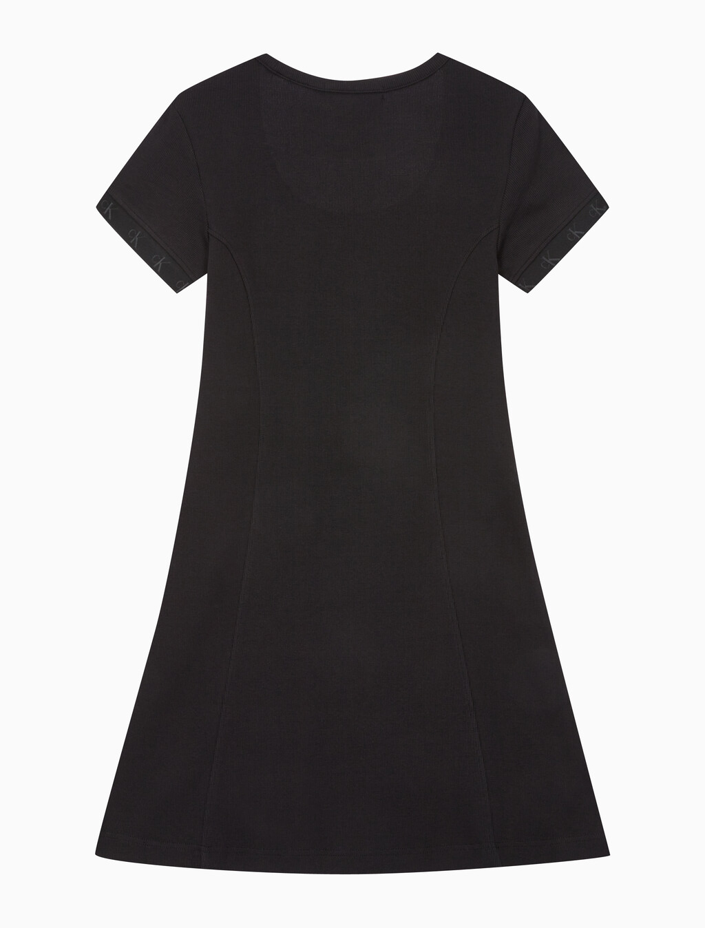 Buy 여성 로고 엠보스 립 반팔 코튼 드레스 in color CK BLACK