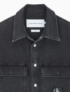 Buy 남성 릴렉스핏 데님 셔츠 in color WASHED BLACK LOGO LACE