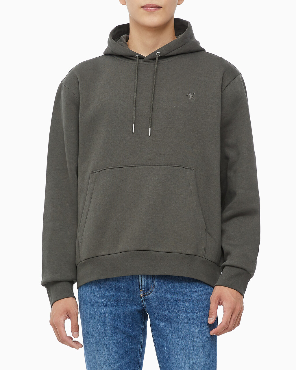 Buy 남성 롱슬리브 아카이브 플리스 후디 in color CHARCOAL