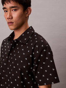 Buy 남성 코튼 포플린 슬립 숏 슬리브 탑 in color DIAMOND LOGO PRINT_BLACK