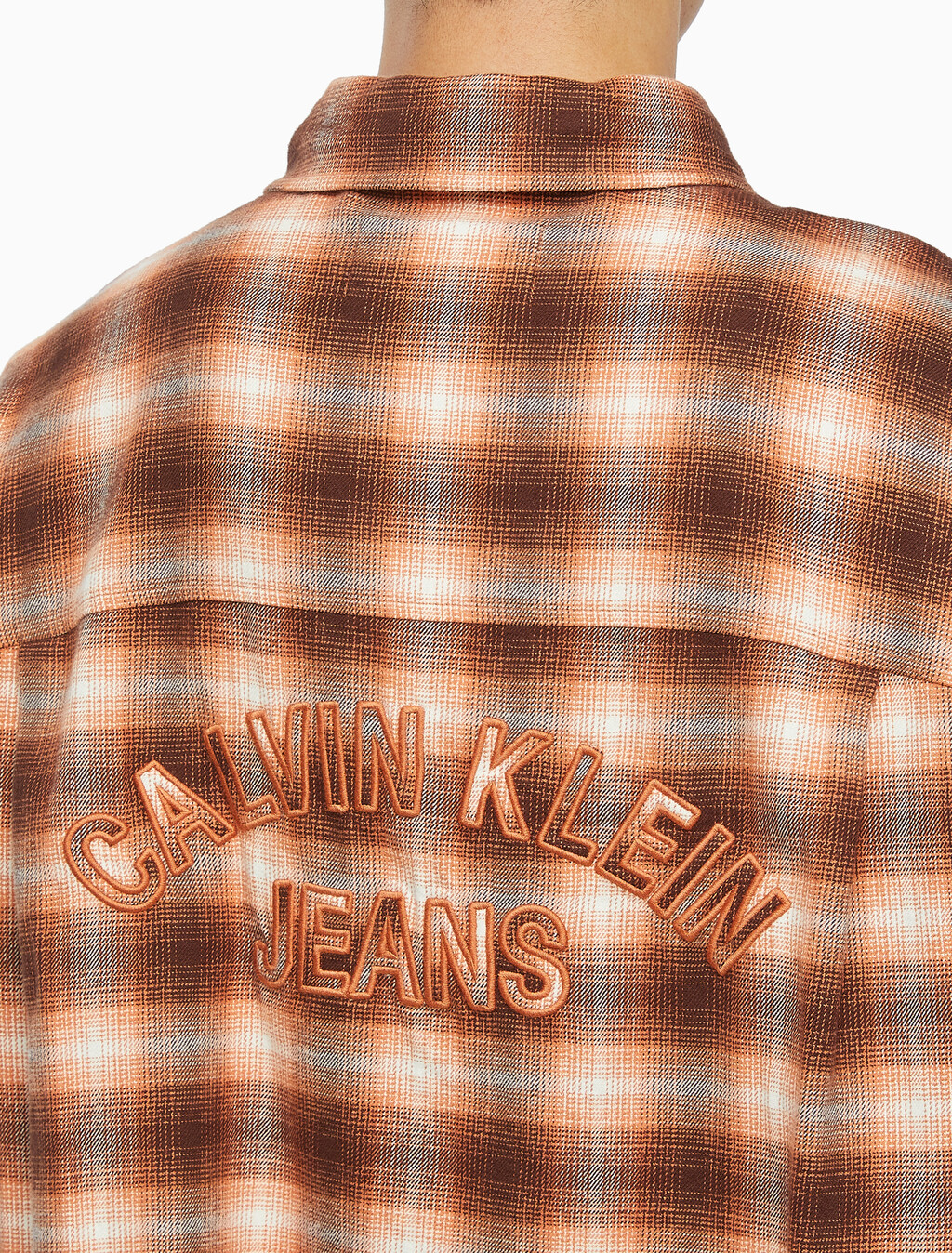 Buy 남성 롱슬리브 후디 플래드 오버셔츠 in color DARK BROWN