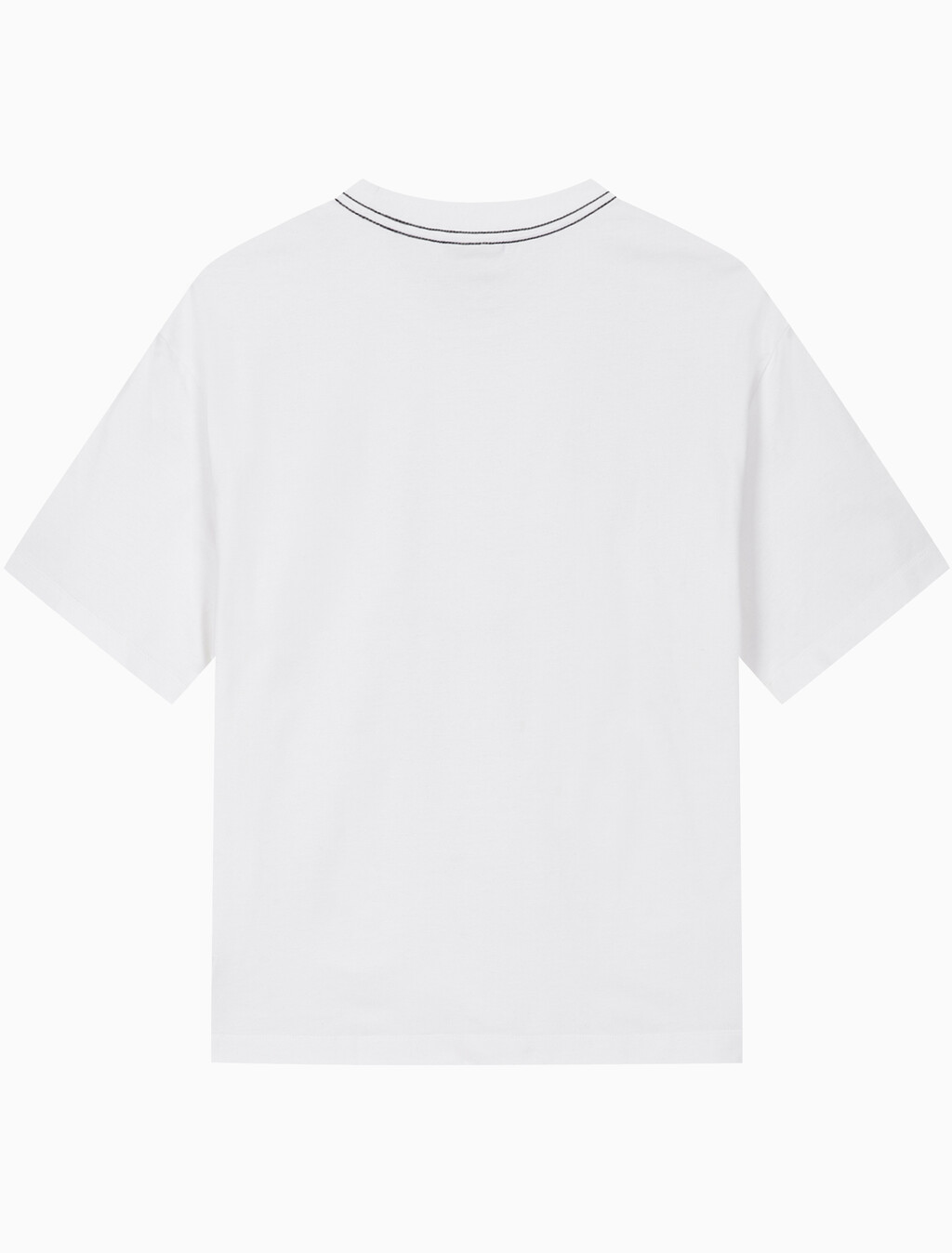 Buy 남성 릴렉스핏 탑스티치 패치 로고 반팔 티셔츠 in color BRIGHT WHITE