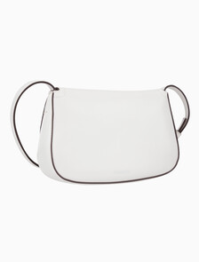 Buy 여성 하드웨어 모노그램 플랩 카메라 백 in color White Alyssum