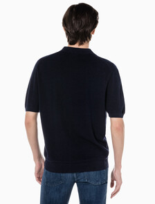 Buy 남성 엠브로이더리 로고 폴로 반팔 스웨터 in color NIGHT SKY