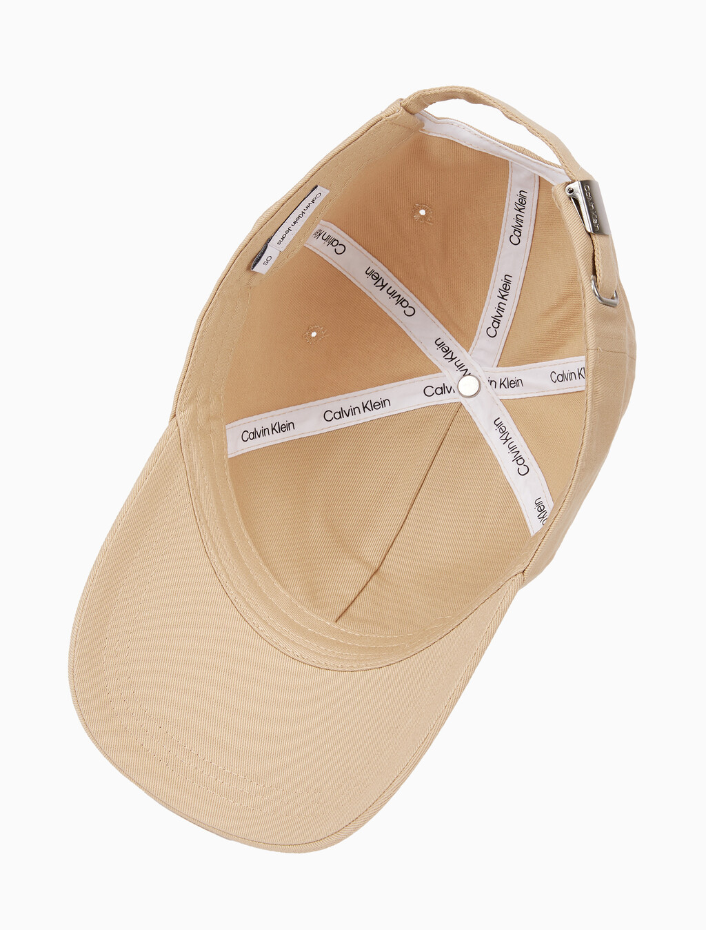 Buy 남녀공용 CKJ 스몰 모노그램 로고 볼캡 in color BEIGE
