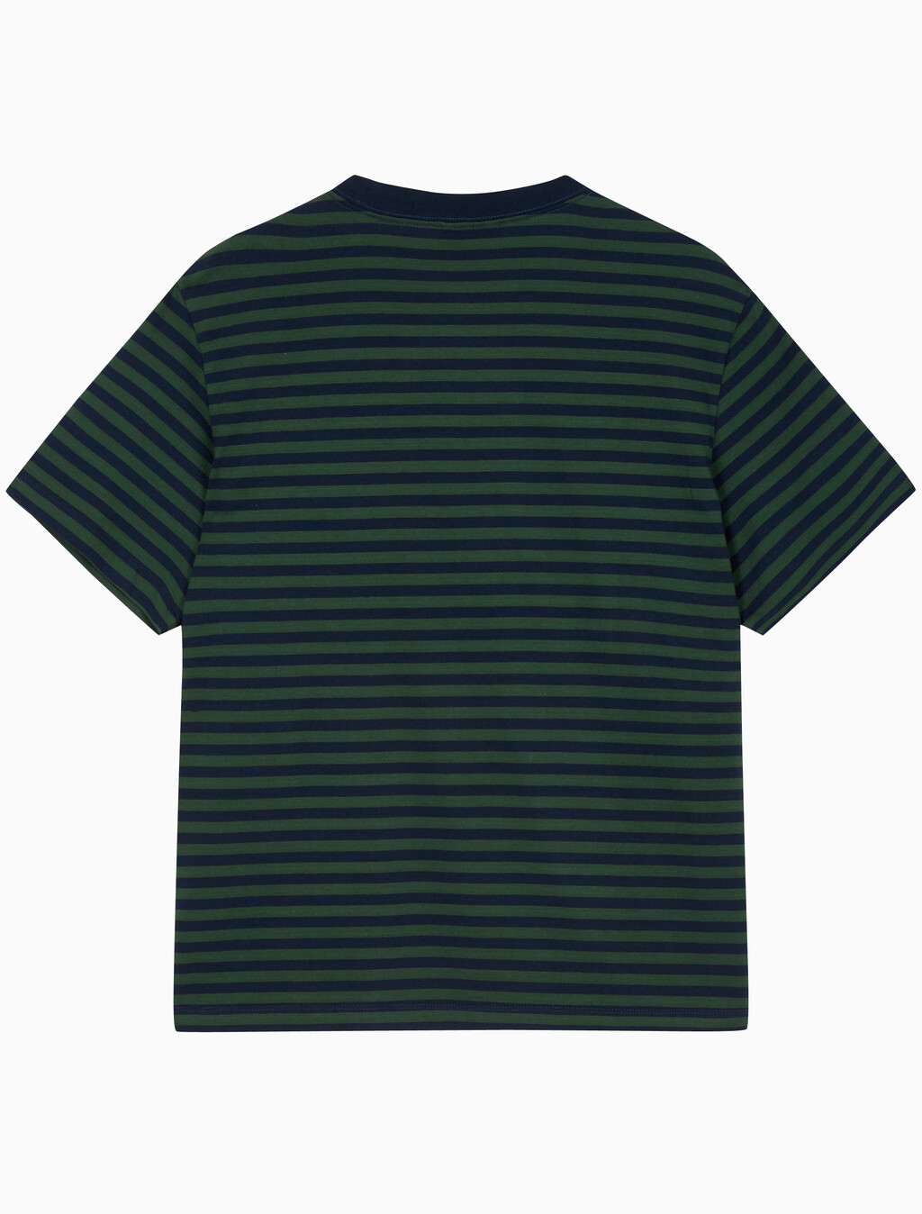 Buy 남성 스트라이프 모노그램 로고 반팔 티셔츠 in color Navy
