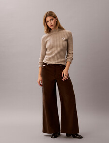 Buy 여성 코듀로이 와이드 레그 팬츠 in color Brown