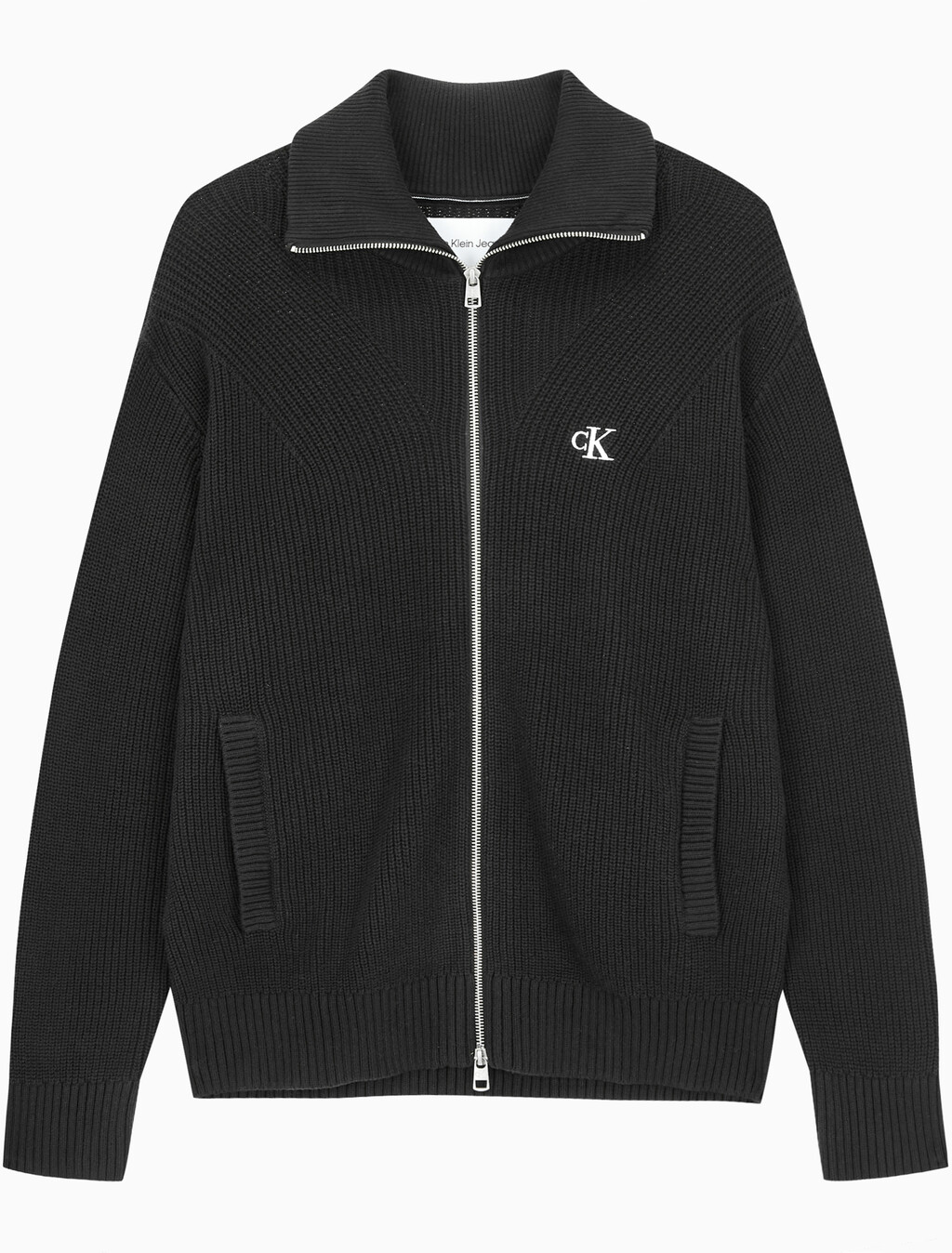 Buy 남성 립 집업 가디건 in color CK BLACK