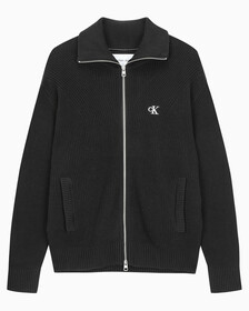 Buy 남성 립 집업 가디건 in color CK BLACK
