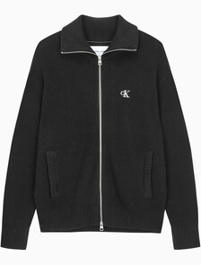 Buy 남성 립 집업 가디건 in color CK BLACK