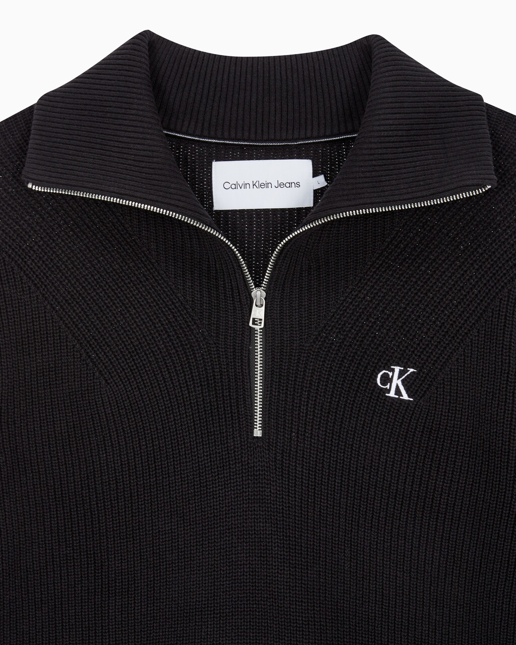 Buy 남성 하프 집업 풀오버 스웨터 in color CK BLACK