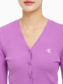 Buy 여성 슬림 브이넥 가디건 in color IRIS ORCHID